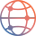Icon Tech and AI: Scale. A blue and orange square featuring a prominent red arrow pointing in a specific direction.